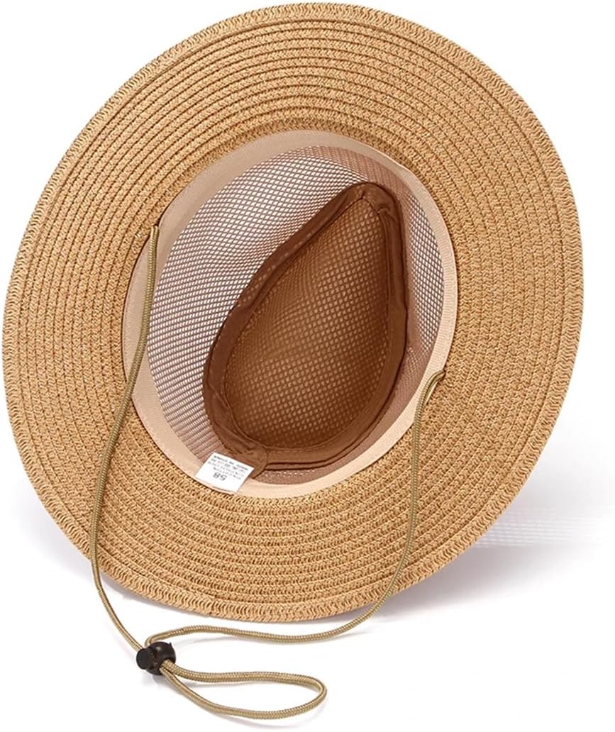 Women's Casual Solid Color Straw Hat Flat Top Beach Hat Unisex Raffia Straw