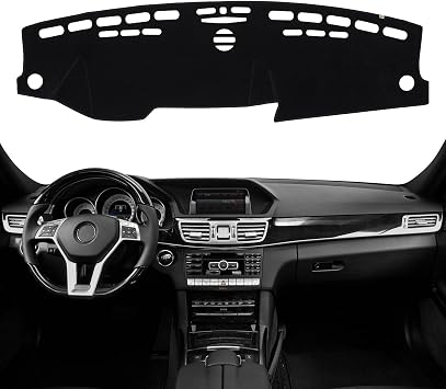 Dashboard Cover Dash Mat Fit for 2016-2010 Me-rcedes-Benz E-Class W212 E250 E350 E400 E300 E550 Without HUD Models,Car Dash Board Mat Anti-Glare Carpet,Non-Slip Pad Black