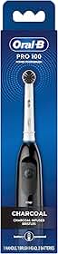 Oral-B Escova de dentes elétrica Pro 100 carvão, alimentada por bateria, preta