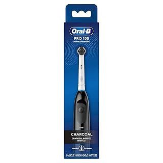 Oral-B Escova de Dente Elétrica Pro 100 Carvão, Alimentada por Bateria, Preta
