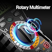 Vista 2 de ANENG Multímetro digital con estuche, voltímetro AC DC, medidor de voltios, amperios y ohmios, mide voltaje, corriente, resistencia, continuidad