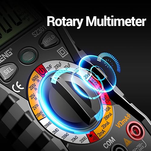 Miniatura 2 de ANENG Multímetro digital con estuche, voltímetro AC DC, medidor de voltios, amperios y ohmios, mide voltaje, corriente, resistencia, continuidad,