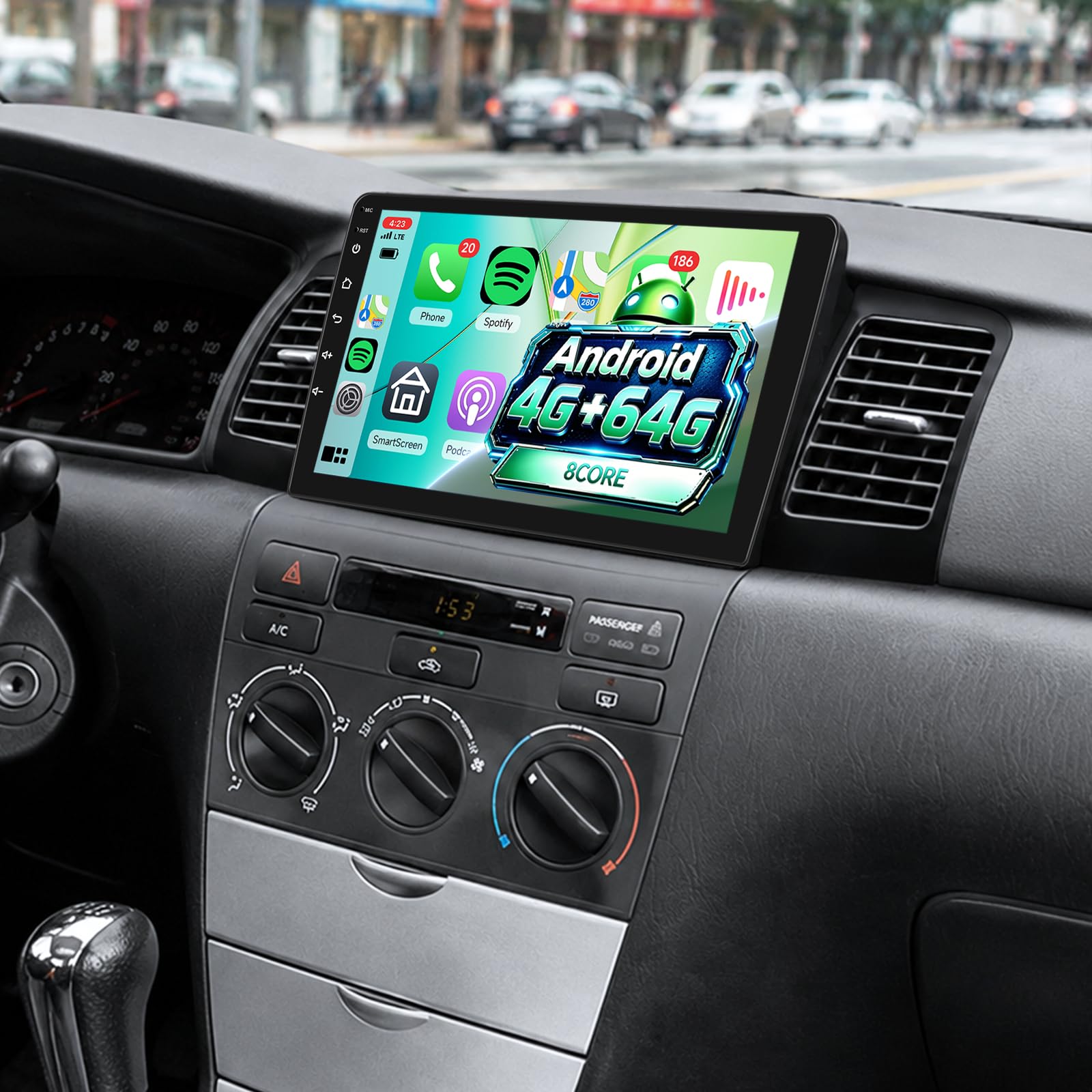 8 Core 4+64GB for Toyota Corolla EX 2007-2012 Radio with Wireless Apple Carplay, 9 Inch Android 13 Car Stereo with Wireless Android Auto, GPS Navigation, WiFi, 32EQ DSP, 59 UI, AHD Backup Camera-picture-11