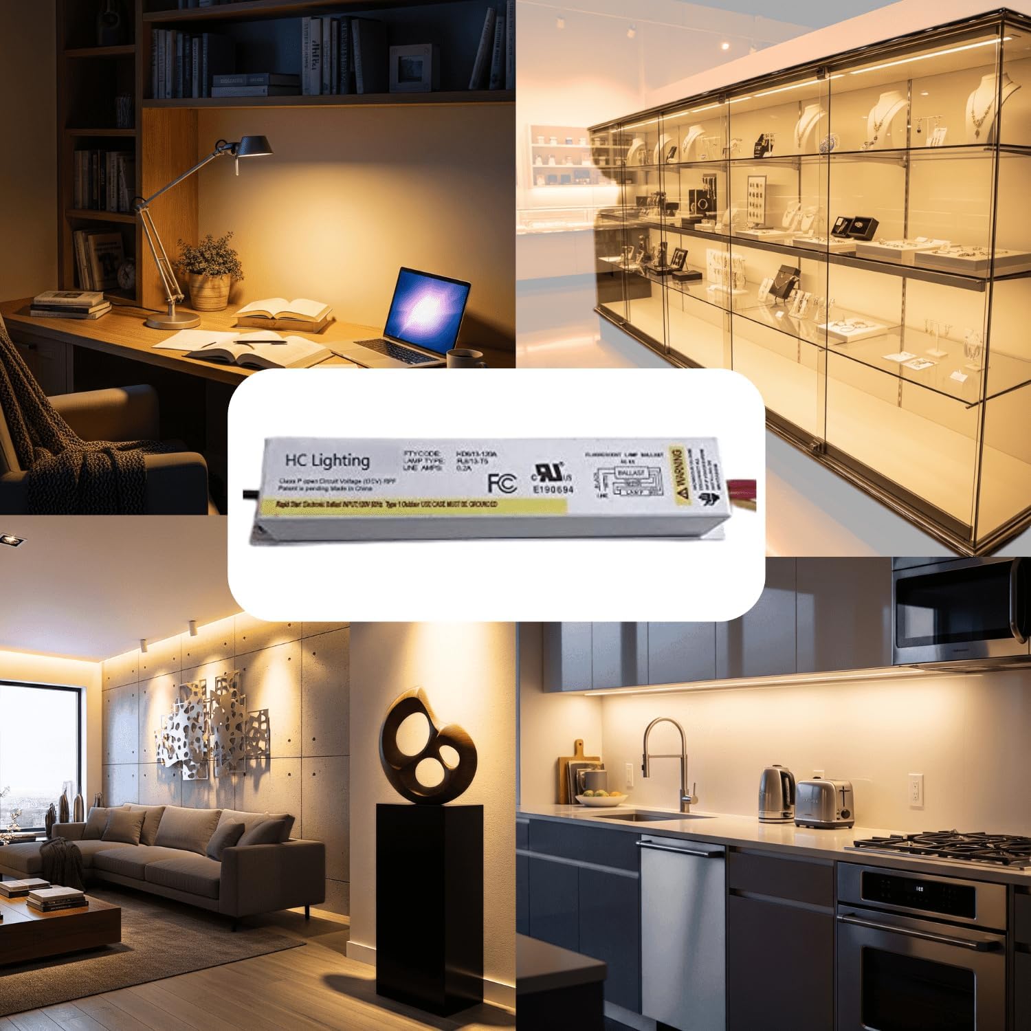 Ironsmith Lighting Products Fluorescent & LED Light Bulb Ballast - Dimmable, 120 Volt Input, 8 or 13 Watt F8T5 or F13T5 Type Light Bulbs, ‎Plastic, Metal, Copper Material - Corded Electric