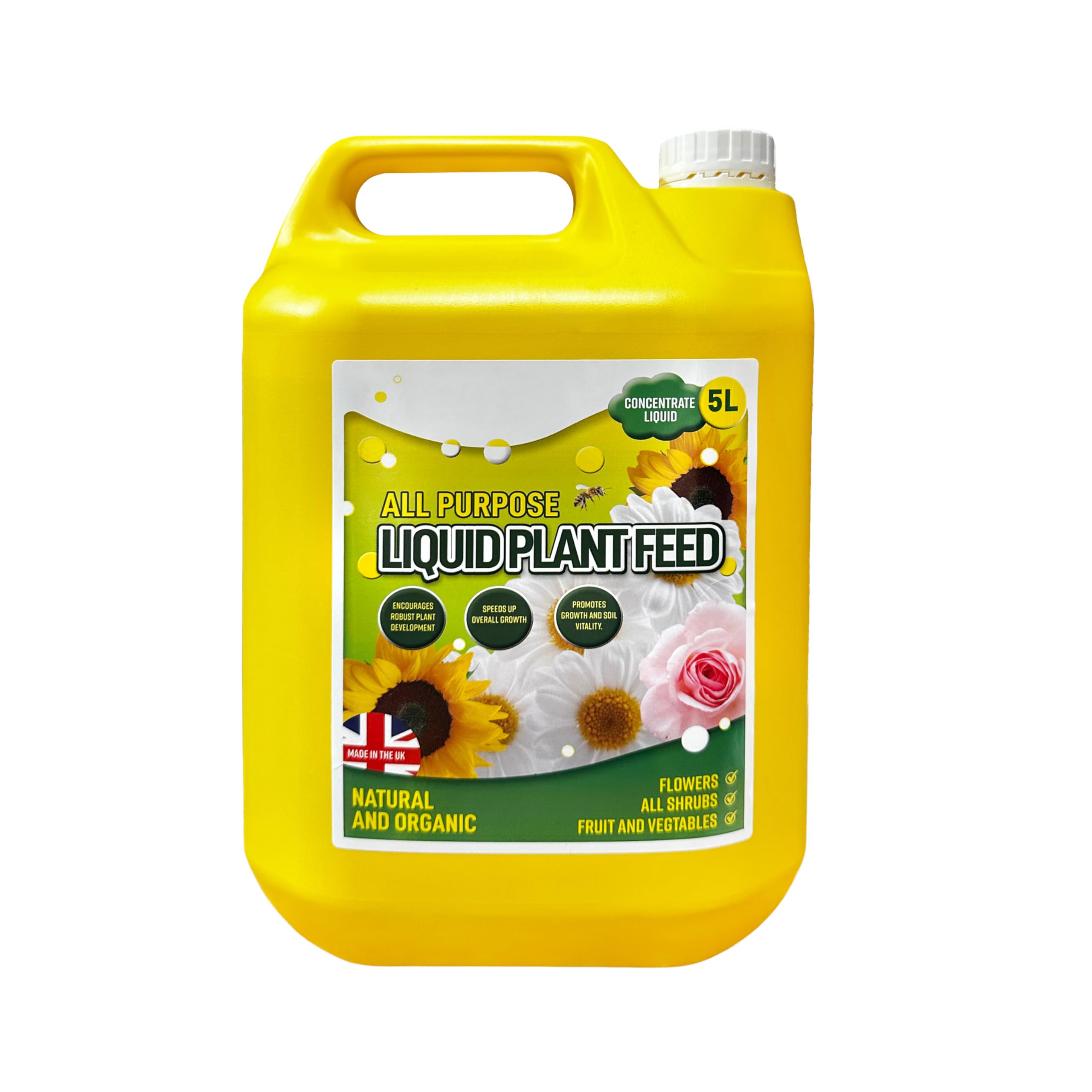 Dunnet Tools Liquid Plant Feed 5L โ All Purpose Plant Food & Fertiliser for Indoor & Outdoor Plants, Flowers, Fruit & Vegetables โ Concentrated Liquid Feed for Houseplants & Garden Plants