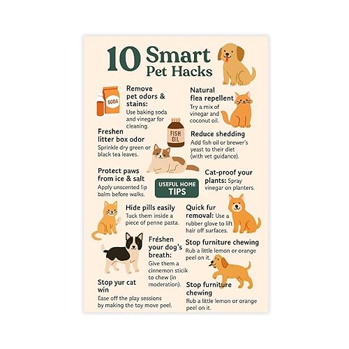 10-Smart Pet Hacks Canvas Poster Print Picture Paintings for Wall