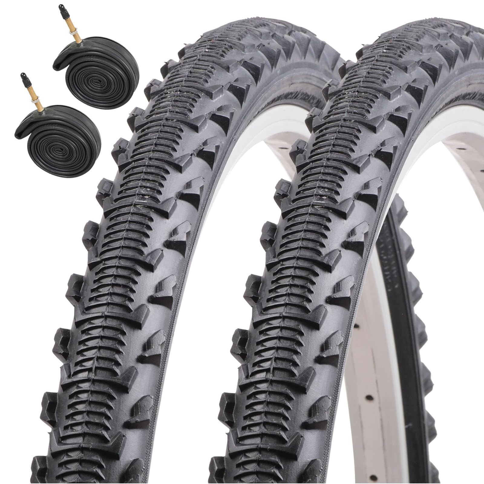 Asteroid 26" x 1.75 Mountain Bike Tyres with Presta Inner Tubes (Pair)