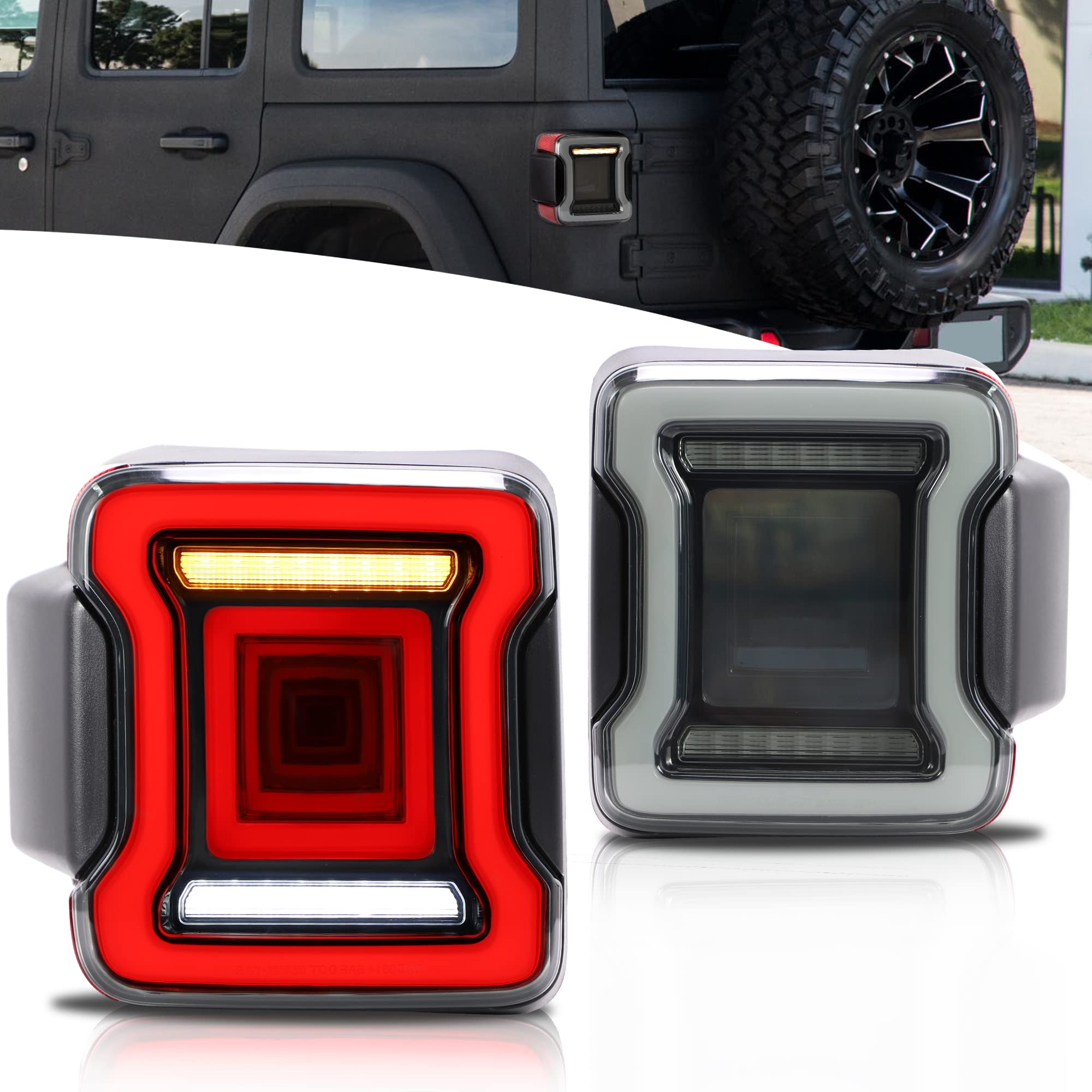 Feux arrière LED Wrangler JL pour remplacer les optiques halogènes - 8
