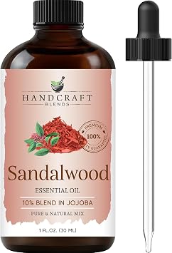 Handcraft Blends Sandalwood Essential Oil 1 Fl Oz Pure and Natural Premium Grade Essential Oil for Diffuser and Aromatherapy, Skin, Massage, Candle and Soap Making Fragrance