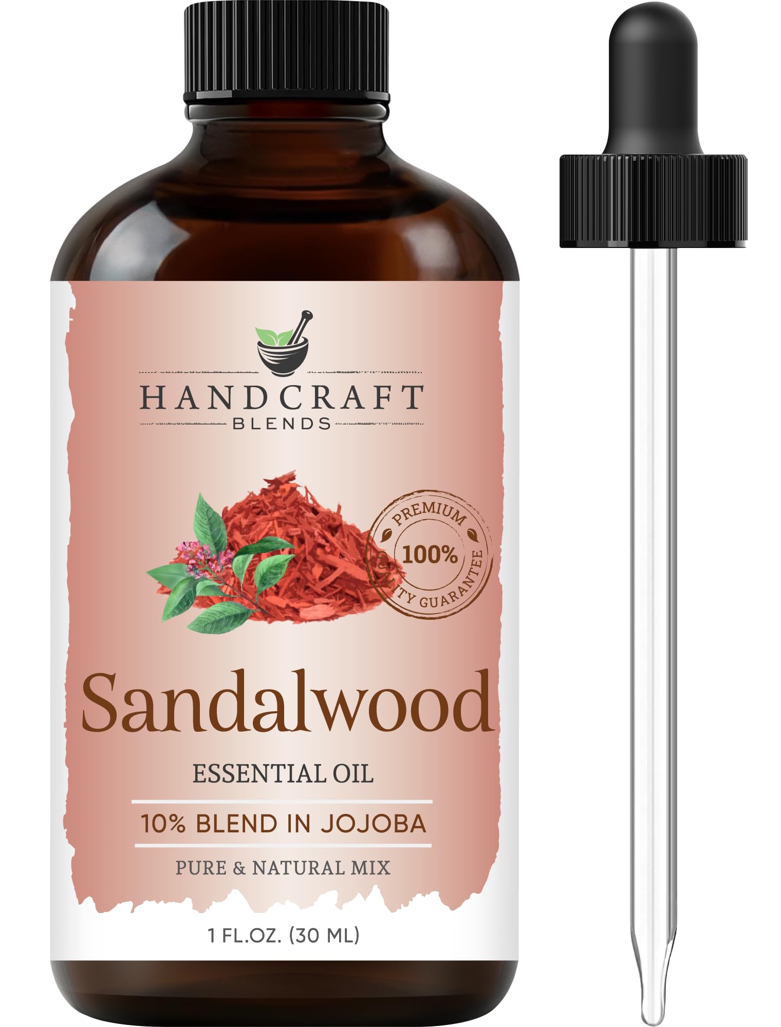 Handcraft Blends Sandalwood Essential Oil – 1 Fl Oz – Pure and Natural – Premium Grade Essential Oil for Diffuser and Aromatherapy, Skin, Massage,