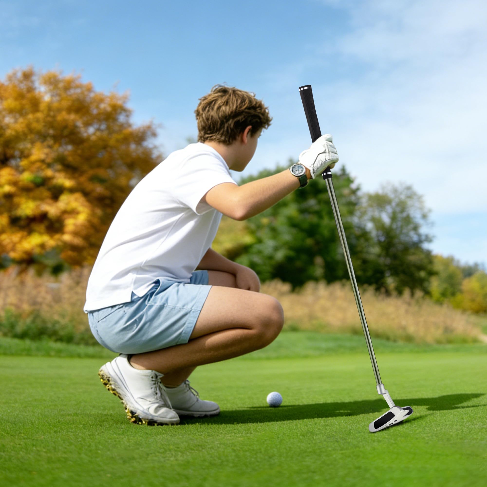 KVV Junior Golfschläger-Set für Kinder, Rechtshänder, Eisen, Putter, Weiß und Rosa, Alter 3–12 Jahre, perfekt für junge Golfer