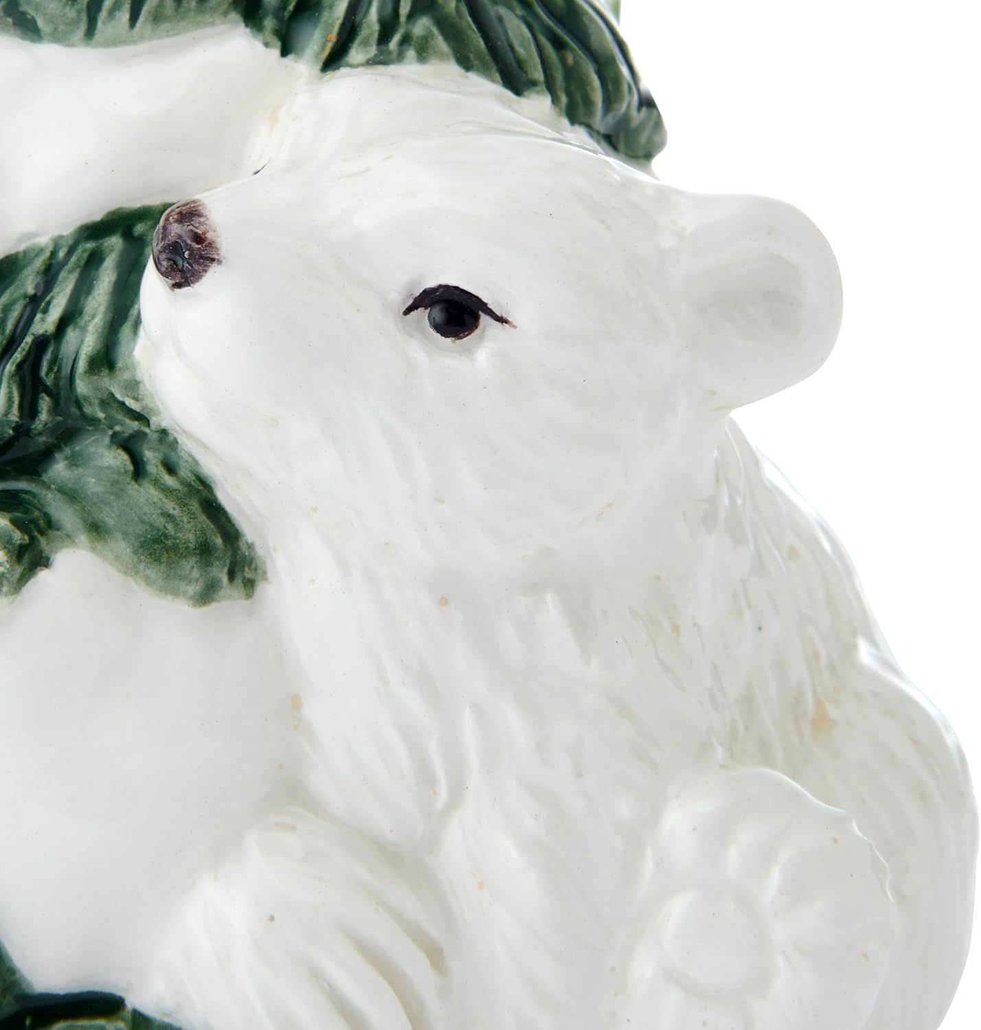 Fitz and Floyd Woodland Holiday Ceramic Figrual Santa and Christmas Tree Countertop Salt Pepper Shaker Set, 5-inches and 4-inches
