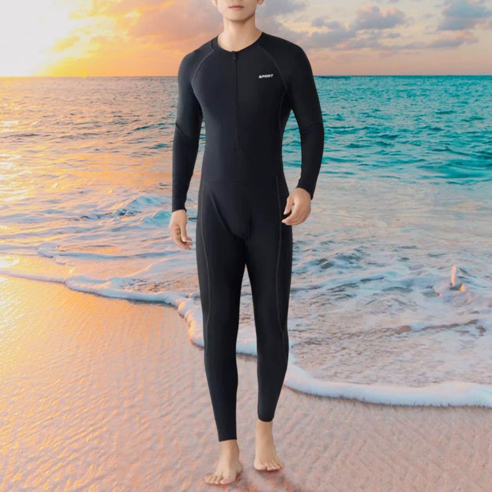 Generisch Herren Langarm Schwimmanzug Neuer Taucheranzug Lange Hose Schnelltrocknend Sonnenschutz Surfanzug Große Größe