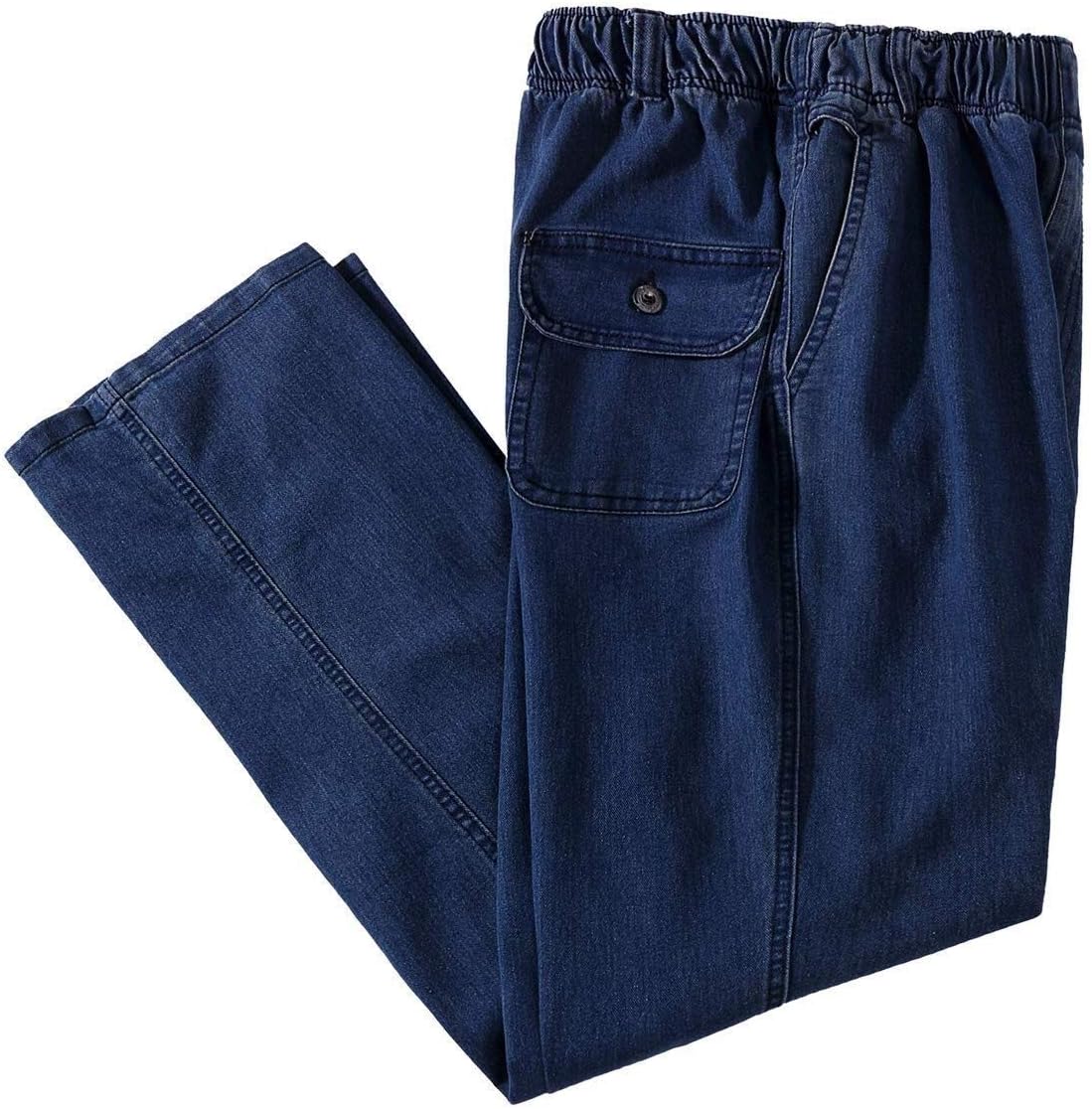 Mens Casual Elastic Waist Jeans