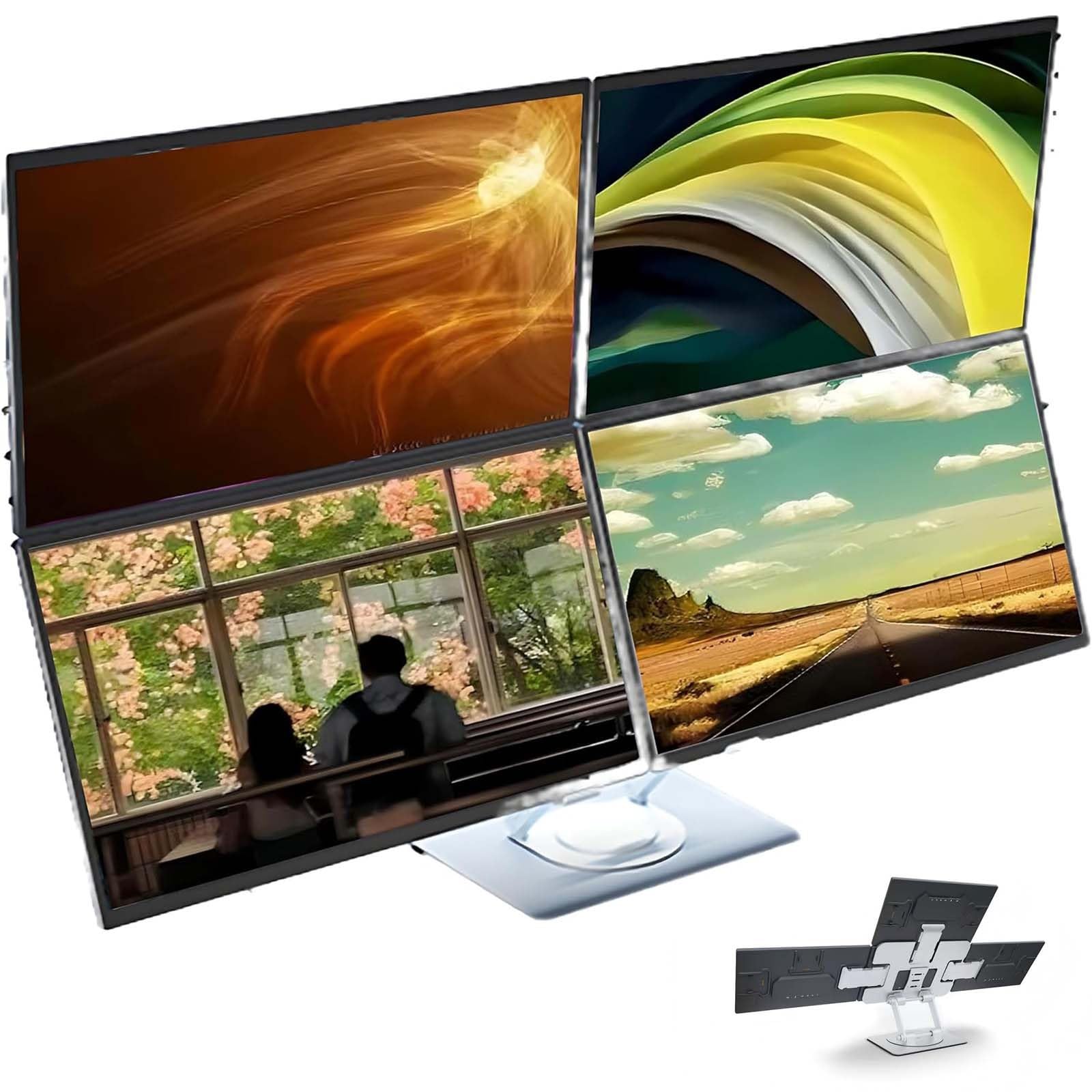 Prolunga per Schermo Di Laptop Da 18,5", Monitor Pieghevole Portatile | Pannello IPS, 75% sRGB, Contrasto 1000:1, Compatibile Con Windows/Macos/Ios/Android, Pl-ug-and-Play Con Un Solo Cavo