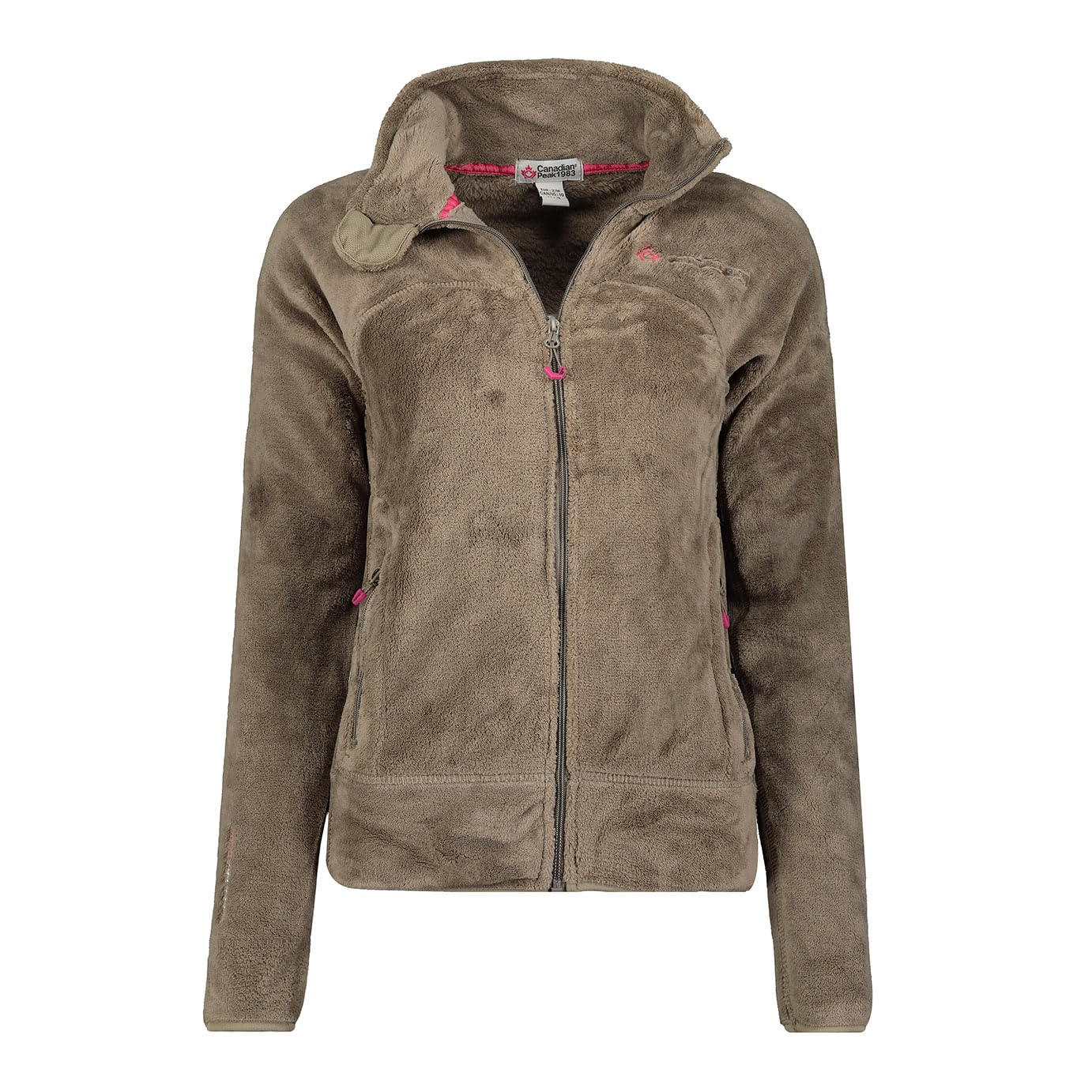 Canadian Peak Udilas Lady - Polaire Fine Femme Chaude Fermeture Zip - Veste Automne Hiver Printemps Chaud Femmes - Longues Manches Vetement Pull Fourrure Doux Confort (Taupe XL)