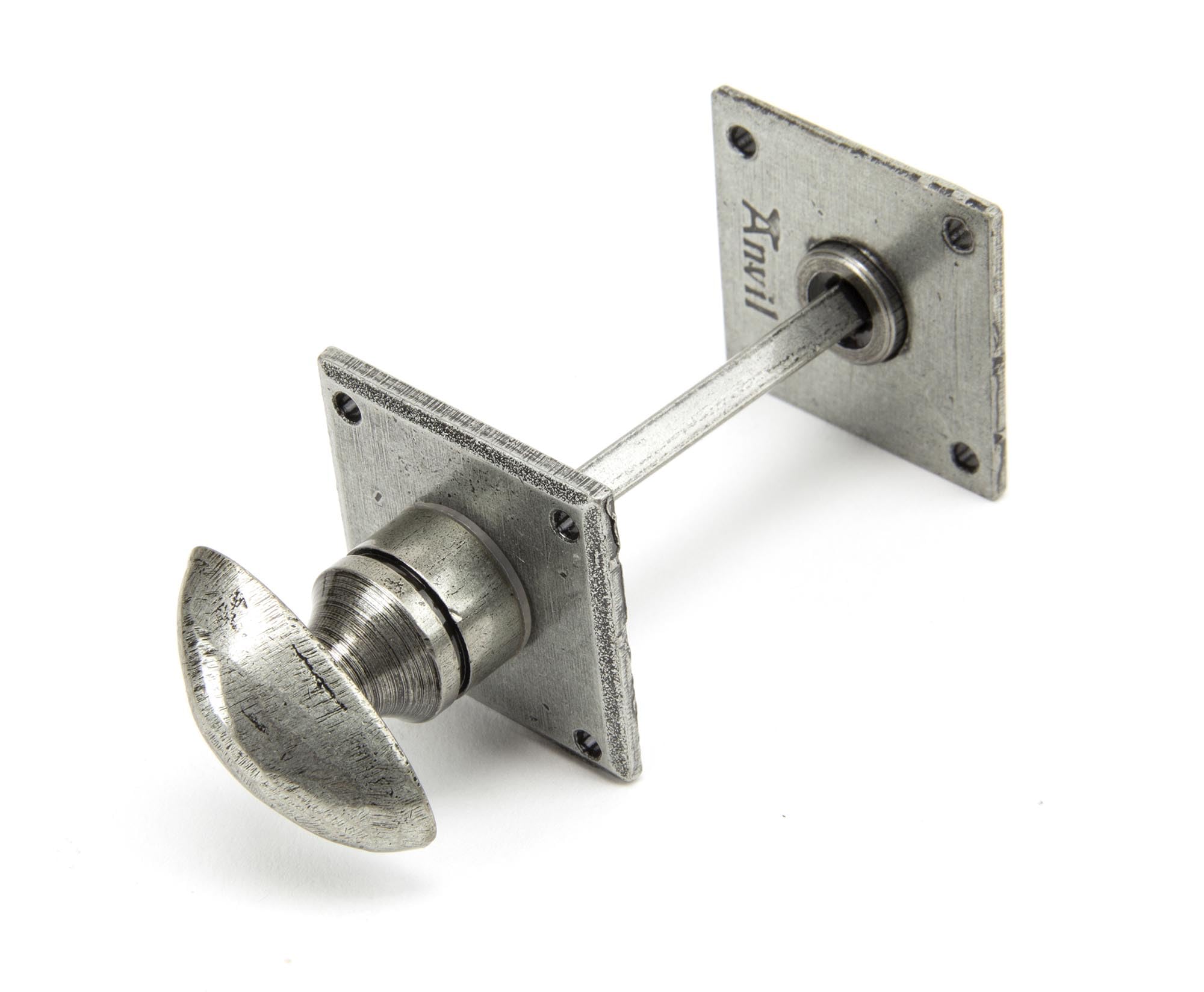 From The Anvil Pewter Patina Handmade Diamond Bathroom Thumbturn - 1 1/2" X 1 1/2"