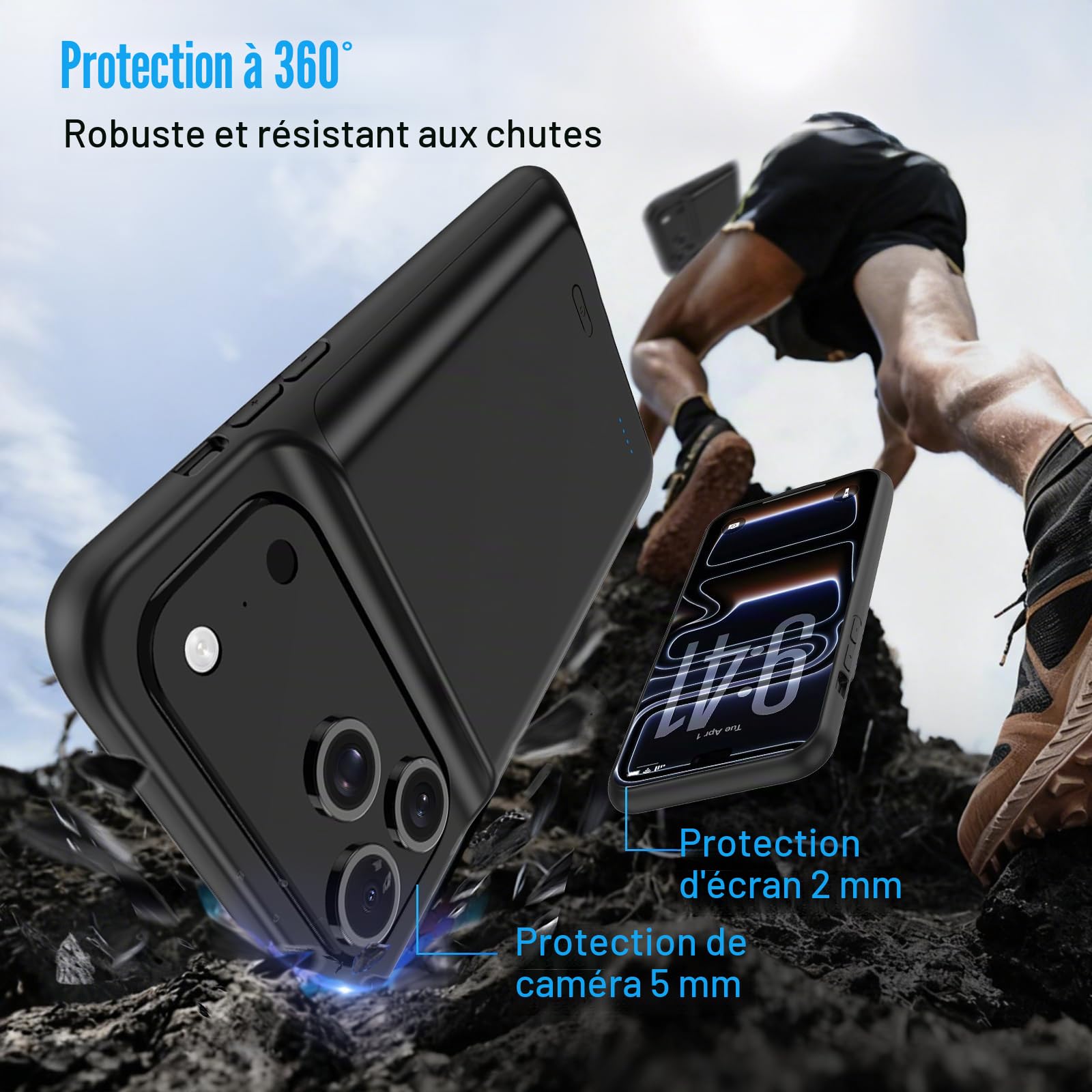 Coque De Batterie pour iPhone 17 Pro Max (6,9"), 8500 mAh, Chargeur Portable Ultra Fin pour iPhone, Chargeur De Téléphone Et Coque De Protection avec Fonction De Charge pour iPhone 17 Pro Max
