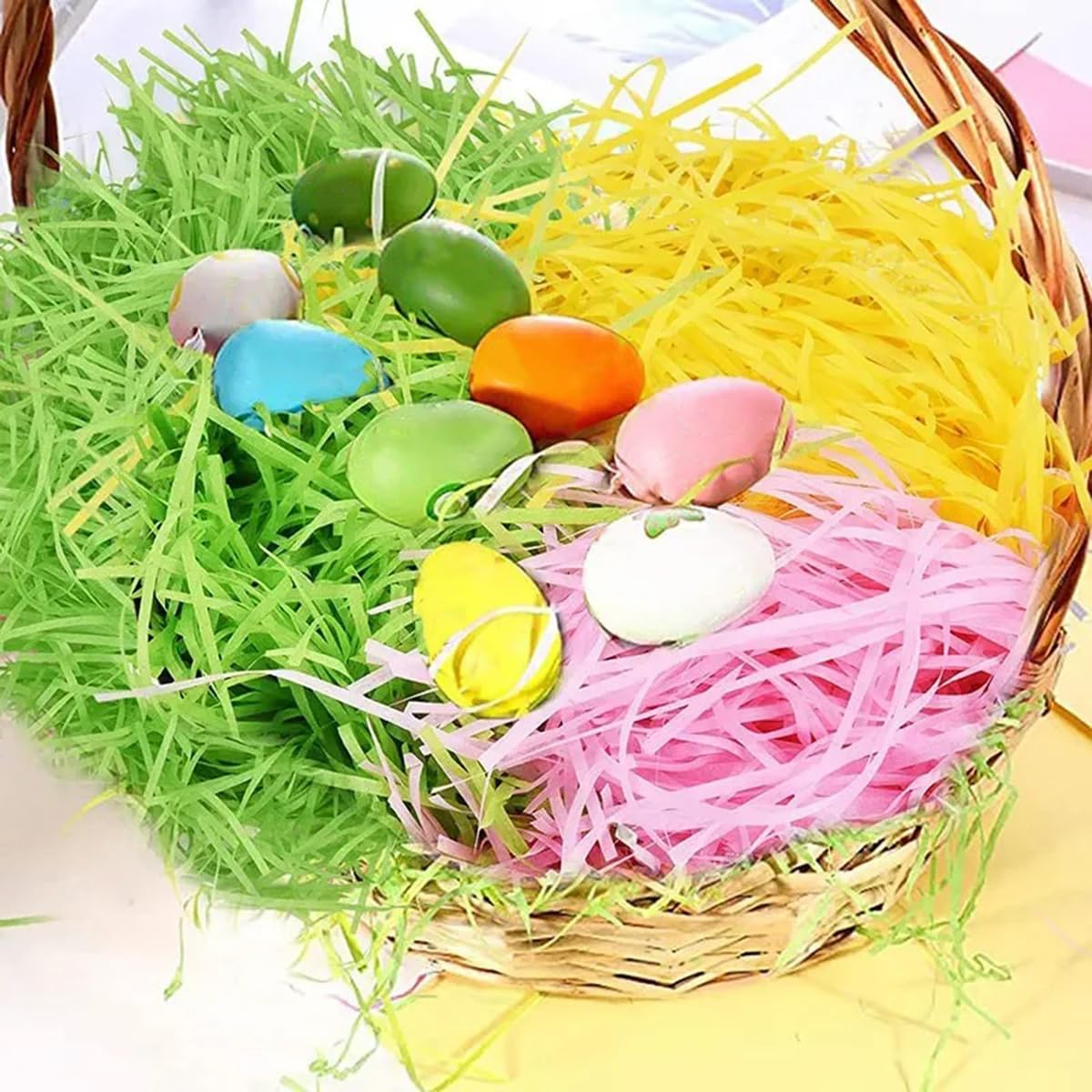 1Kg De Papier Cadeau Raphia, Matériau De Remplissage en Papier De Soie, Confettis Froissés Déchiquetés pour Boîte-Cadeau, Emballage Et Fournitures De Fête