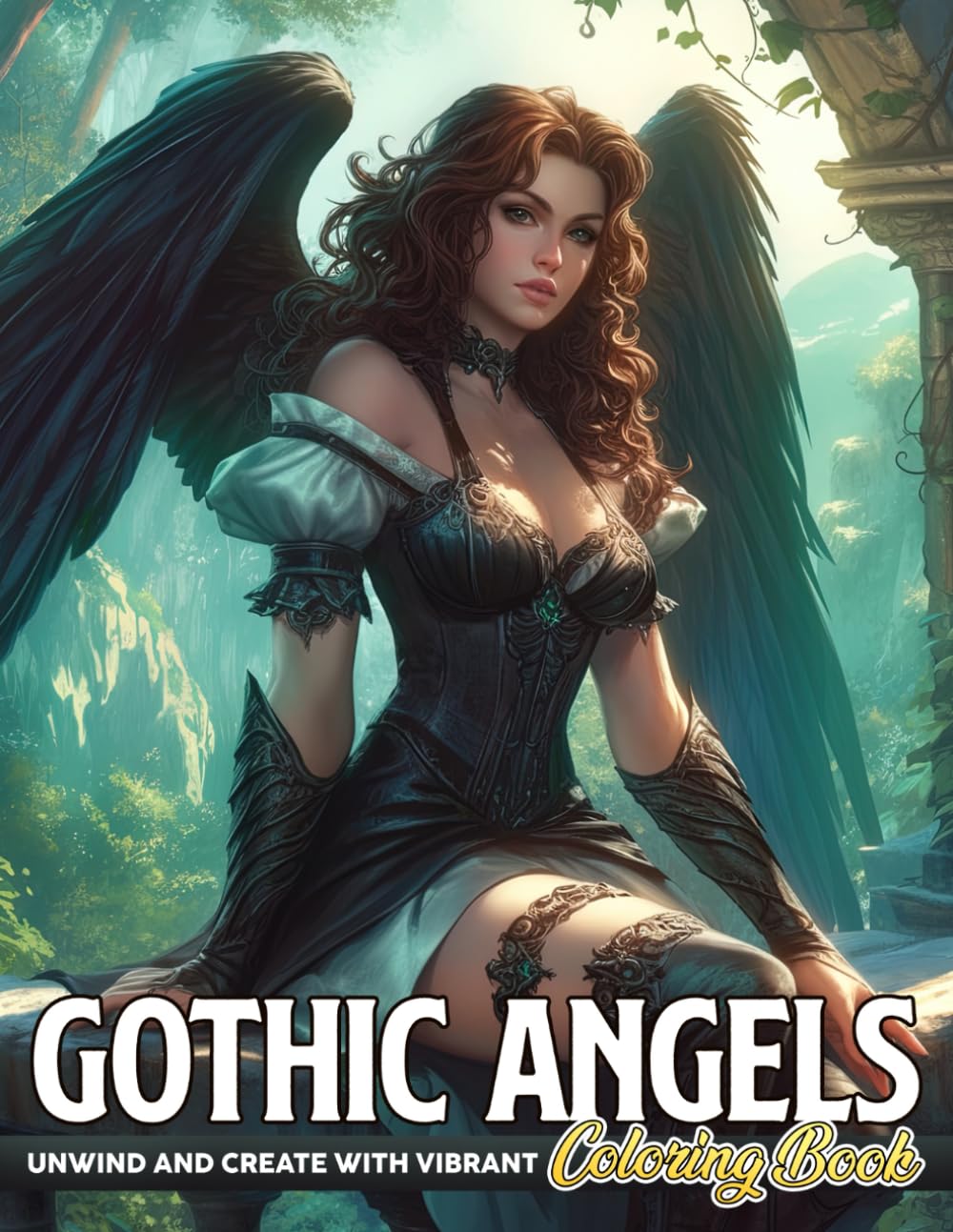 Gothic Angels Coloring Book: Darkness Angelic Beauties Coloring Pages Otherworldly Angels with a Gothic Charm Illustrations for Teens & Adults Relaxation