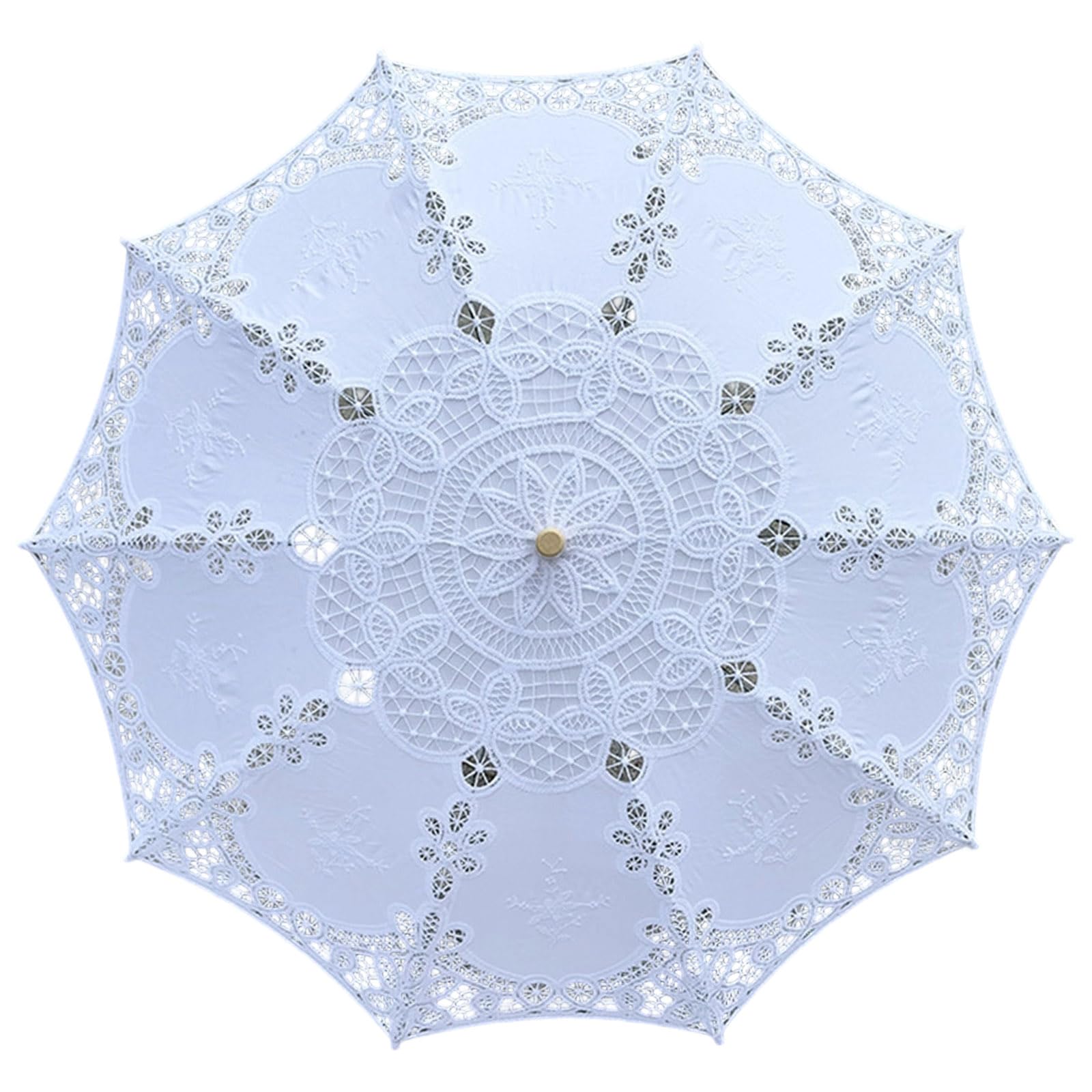 XAGMODSHN Elegante paraguas de encaje con delicado bordado de ganchillo para bodas, bailes, actuaciones, accesorios de princesa, sombrilla de boda de encaje