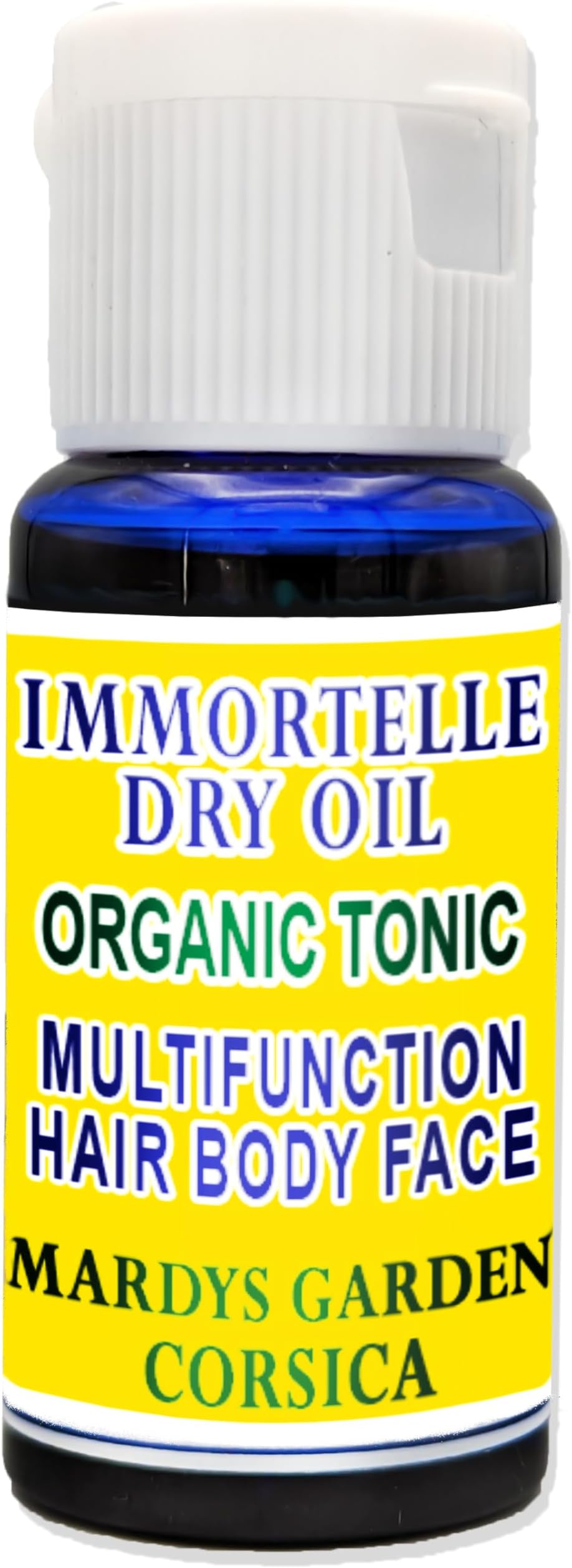 Handcrafted multifunction Immortal Dry Oil 15ml - ORGANIC Oil for Hair, Face, Body - Revives and Revitalizes - Made in FRANCE