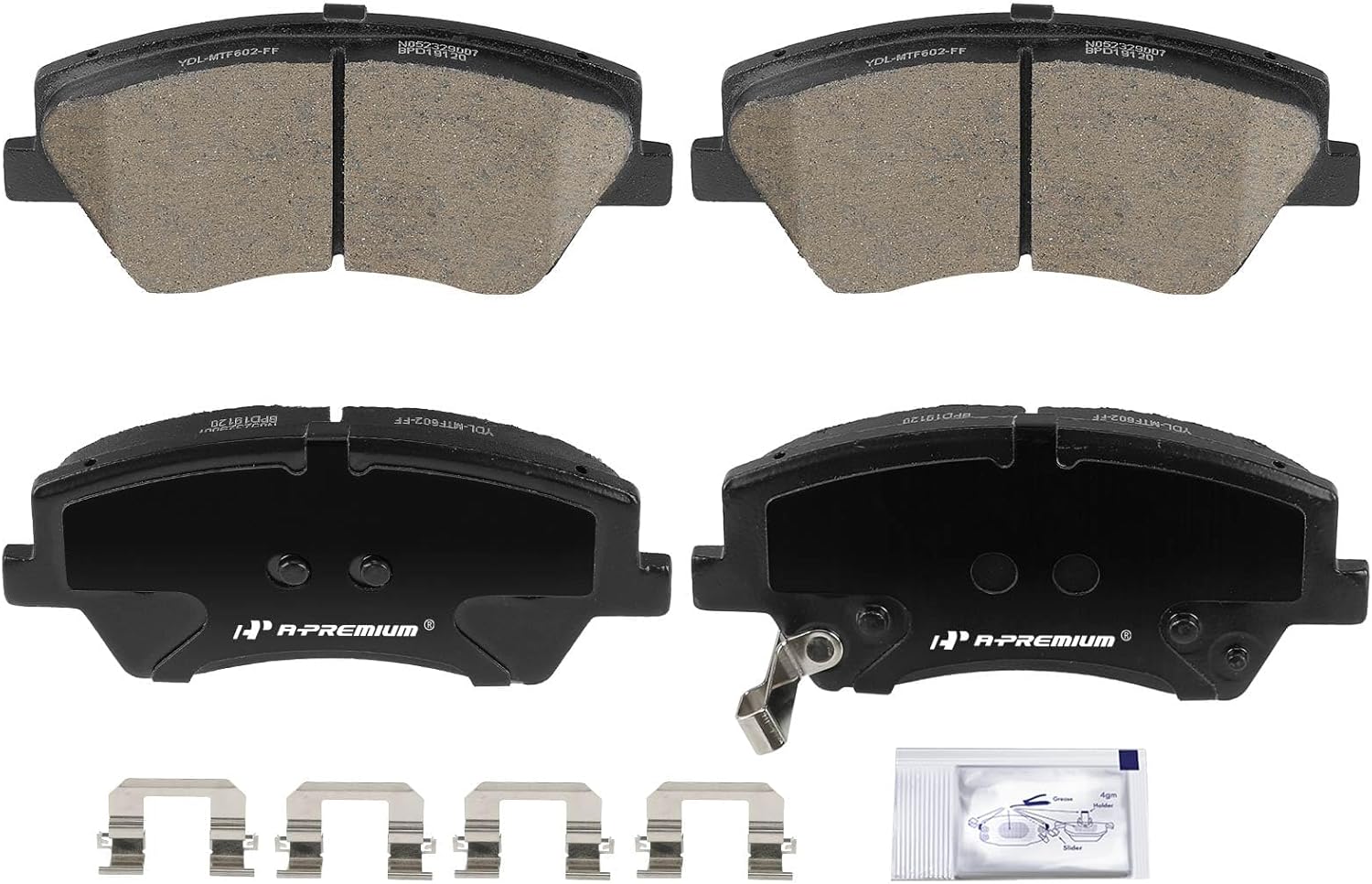 A-Premium Front Ceramic Brake Pads Set Compatible with Hyundai Elantra 2017-2020, Ioniq 2017-2022 & Kia Niro 2017-2022, 4-Pack