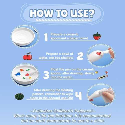 Miniatura 4 de Bolígrafo mágico de pintura al agua  12 colores mágicos flotantes para niños  Patrón flotante de agua borrable  Bolígrafo de pizarra blanca de