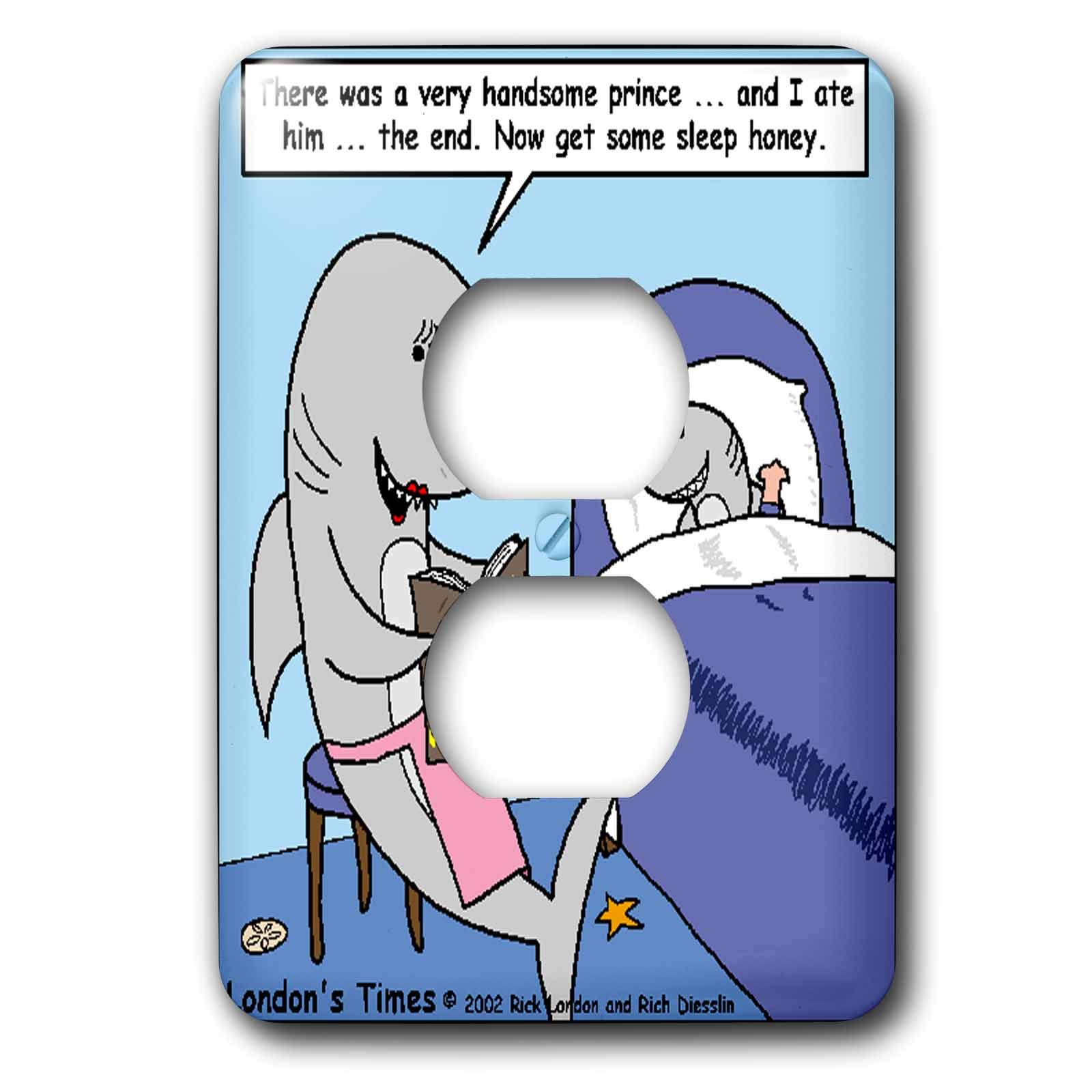 Tapa para toma de corriente de 2 enchufes Tiburón Bedtime Stories 3dRose LSP 2395 6
