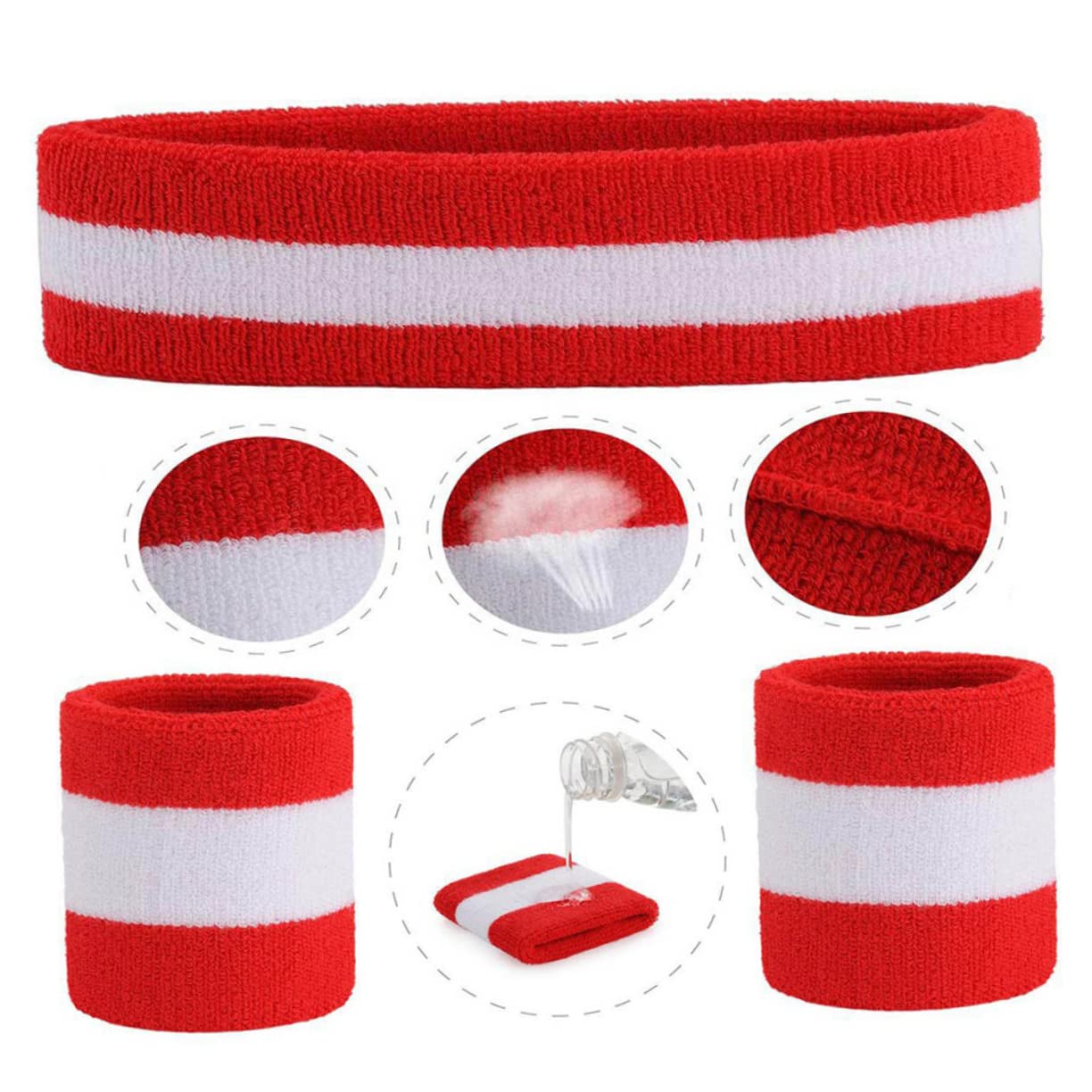 HANABASS Braccialetto per fascia sportiva attrezzatura sport bandana fasce per il sudore da polso per le donne cinturini da polso da palestra per uomo Polsino sport da polso cotone