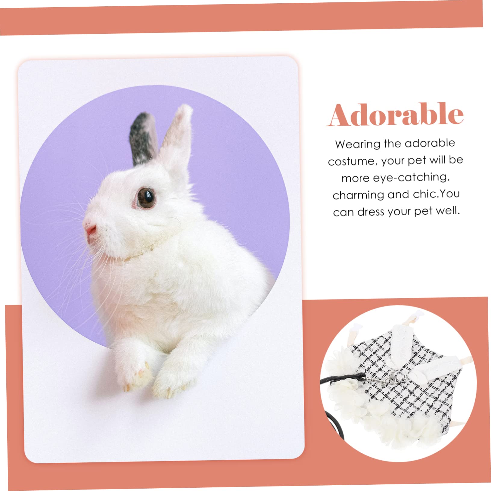 BESPORTBLE 3sätze Kaninchen Geschirr Mit Leine Niedliches Bunny Outfit Für Haustiere Atmungsaktives Design Für Besondere Anlässe Und Fotos Bequem Und Stilvoll