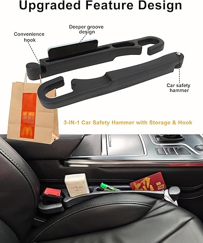 Miniatura 2 de 2 piezas de relleno de espacio para asiento de coche, receptor universal de consola para rellenar el espacio entre el asiento y la consola, evita