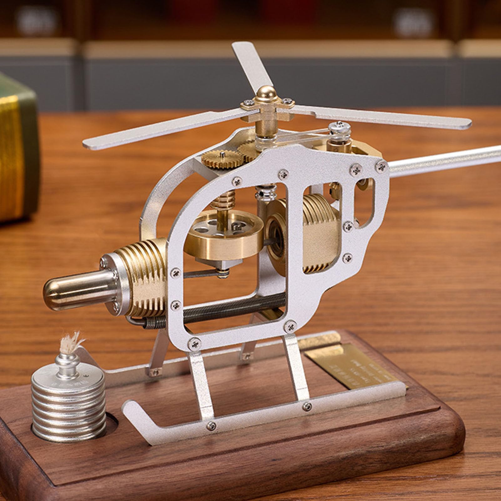 Kit modello elicottero motore Stirling artigianato squisito Tecnologia micromotore Fisica educativa Esperimento scientifico Giocattolo per bambini Progetti scientifici