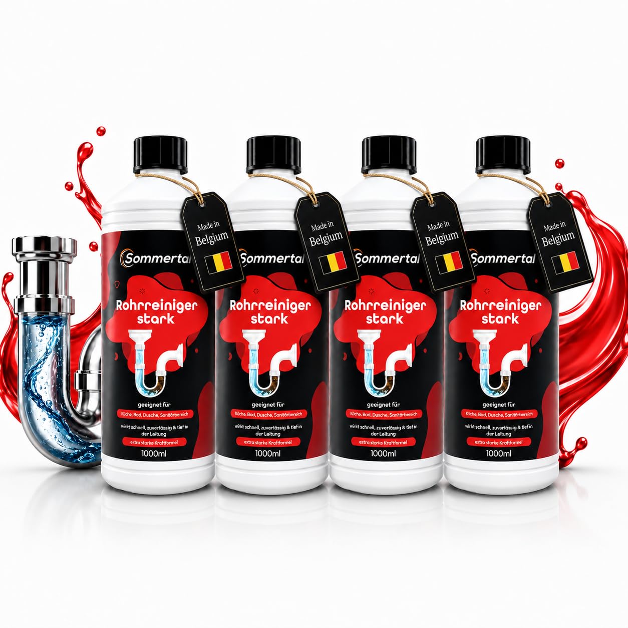 Sommertal Rohrreiniger stark 4000 ml, Abflussreiniger extra stark pH 14