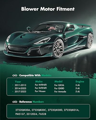 Vista 666 de SCITOO 700188 Reemplazo del motor del ventilador HVAC con jaula de ventilador para Toyota Tacoma 2005-2015, reemplazo OE - 87103-04043, 87103-04044