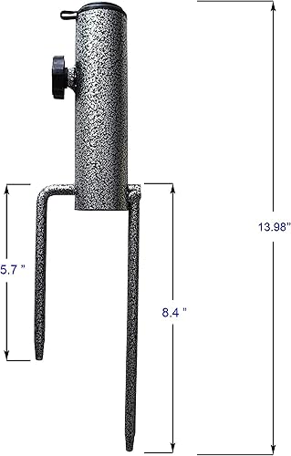 Miniatura 2 de AMMSUN Sombrilla de patio con anclaje de acero para playa soporte de barrena de metal resistente con dos tenedores ideal para su uso en suelo negro