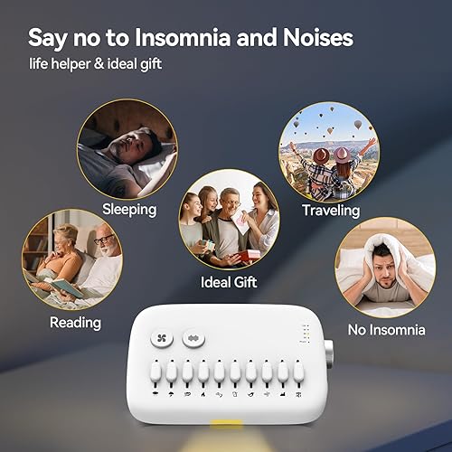 Miniatura 8 de Máquina de sonido de ruido blanco con 30 sonidos relajantes, botón deslizante y modos de escena de bricolaje, máquina de dormir