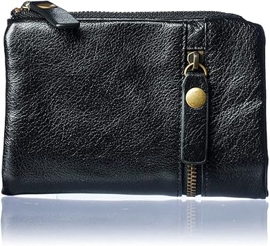 Amazon Co Jp 22年 ラッキーカラー Amazon限定販売 メンズ 二つ折り財布 全面 バッファロー 水牛革 ファスナー 小銭入 柔らかい 他とは違う 袋縫い仕上げ ギフト箱入り Black シューズ バッグ