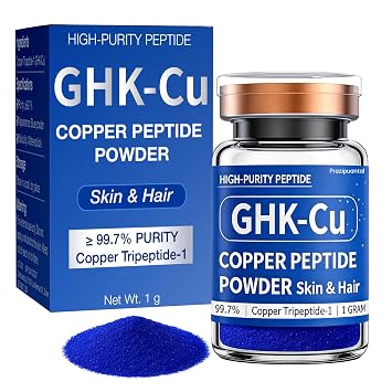GHK-Cu Copper Peptide Powder 99.7% Pure Authentic Cobalt Blue Cosmetic Ingredient for DIY Serums & Scalp Tonics | Visibly Smoothes Skin & Supports Fuller Hair 1g