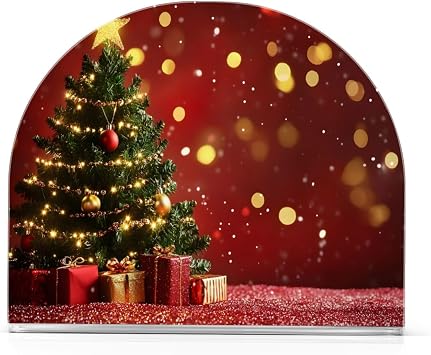 Qilmy Christmas Tree and Stars Napkin Holder for Tables,Elegant Acrylic Plate Paper Napkin Holders,Modern Freestanding Tissue Paper Dispenser for Dining, Living Room,Party504