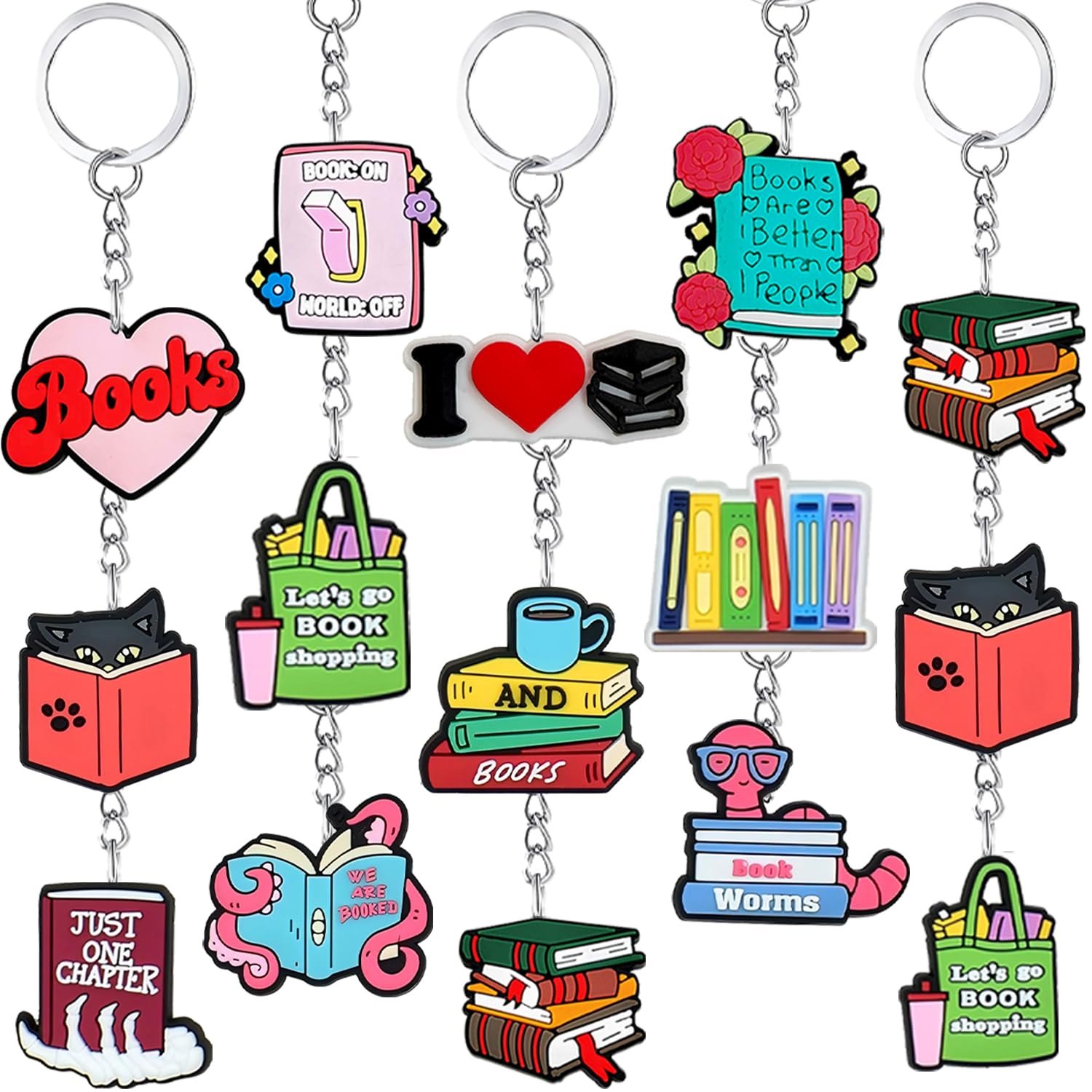 Amazon.com: 24PCS Love to Read Keychains Reading Book Themed