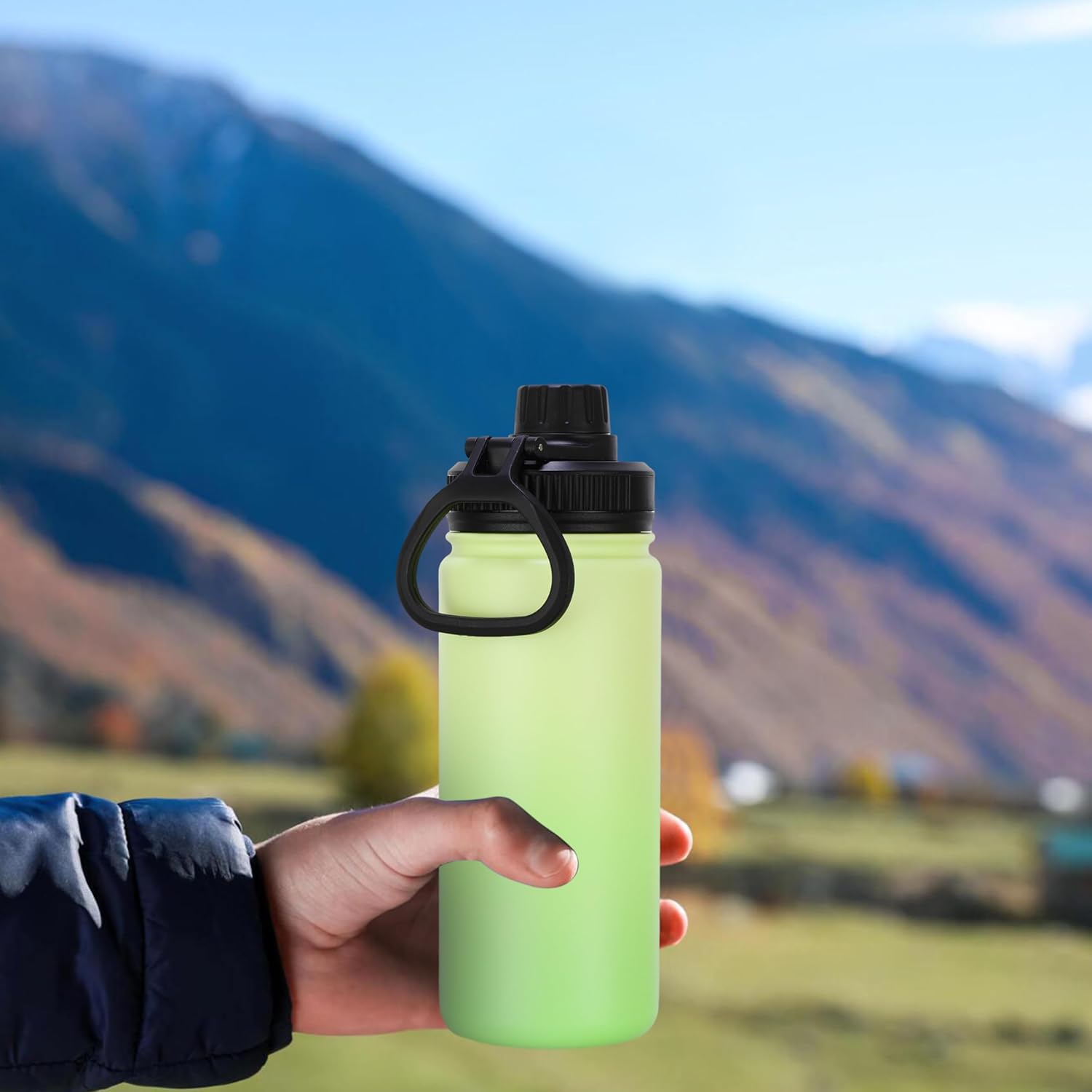 DOMICARE 16 oz Water Bottle Stainless Steel Double Wall Vacuum Insulated Water Bottle with Straw lids & Spout Lid, Leakproof - Image 6