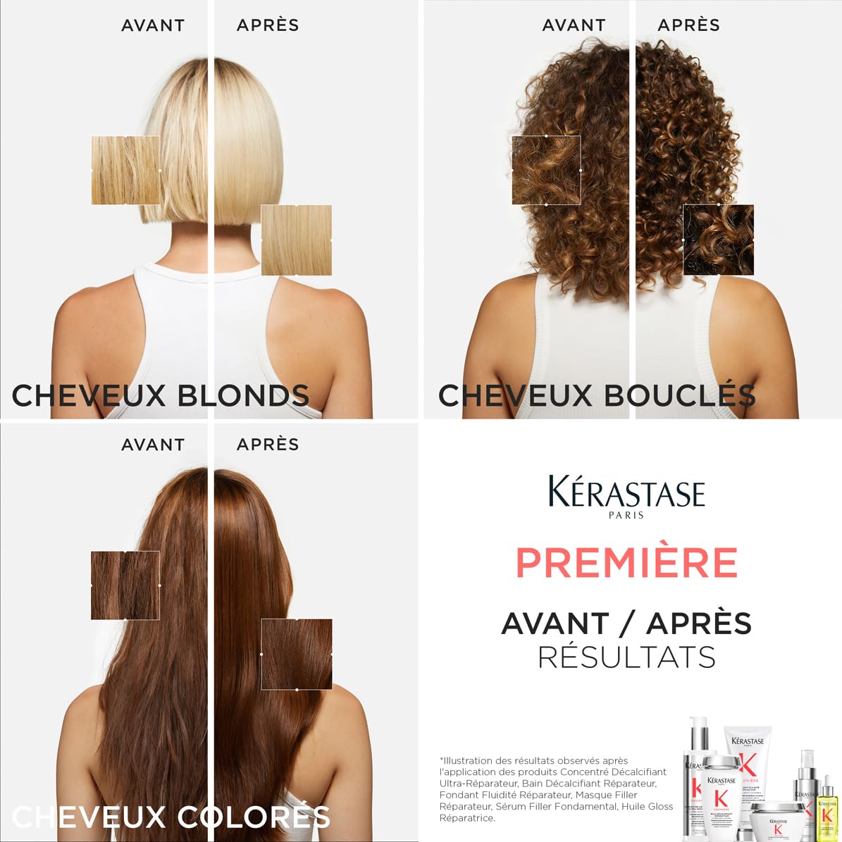 KÉRASTASE Première - Routine Ultra-Réparatice Cheveux Abîmés - Répare La Fibre En Profondeur - Formule Innovante à l'Acide Citrique & Glycine - Sans Sulfate