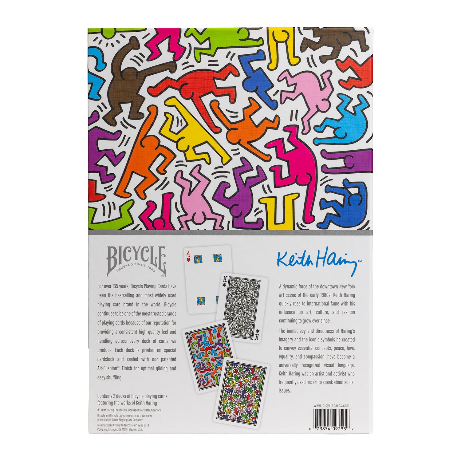 Bicycle Artist Series Keith Haring Jeu de Cartes à Jouer édition limitée 2 Jeux de qualité supérieure, Coffret Cadeau