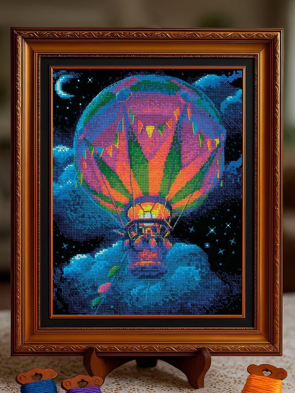 RIOLIS - Hot Air Balloon 2290, Cross Stitch Kits 8¼"x11¾, Cross Stitch Kits for Beginners & Advanced, Crossstitching Kit Adult, Embroidery Counted Stitching Kit
