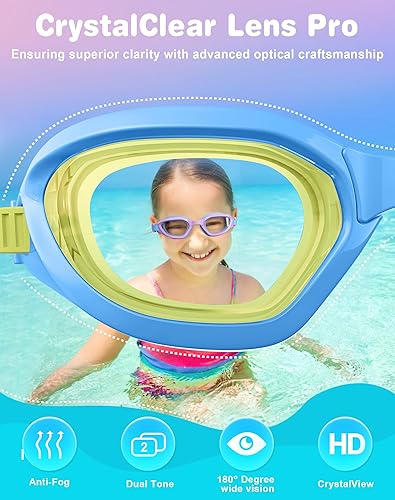 Vista 6 de Gafas de natación para niños en color caramelo de doble tono