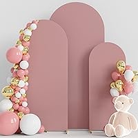 Vista 19 de Wokceer Juego de 3 fundas de arco de boda de elastano ajustadas para arco de boda para parte superior redonda, soporte de arco de Chiara