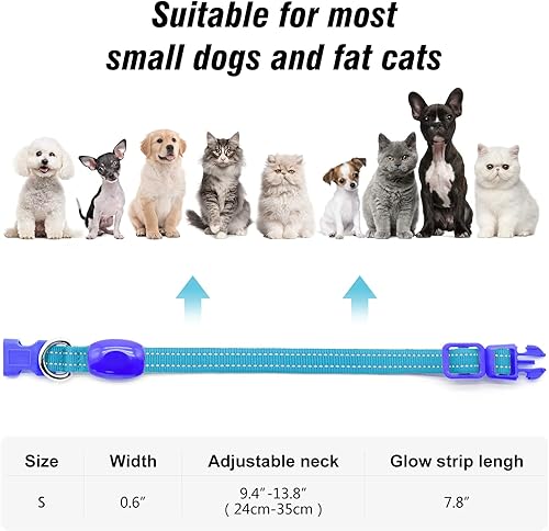 Miniatura 5 de Visinite Collares de perro iluminados para perros pequeños, collar de perro LED recargable con luz, collar de perro iluminado totalmente ajustable,