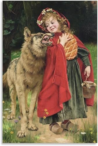 Miniatura 1 de Gabriel Ferrier, Caperucita Roja, Impresiones De Arte, Arte Vintage, Arte De Pared De Lienzo, Impres - Póster artístico en lienzo e impresión