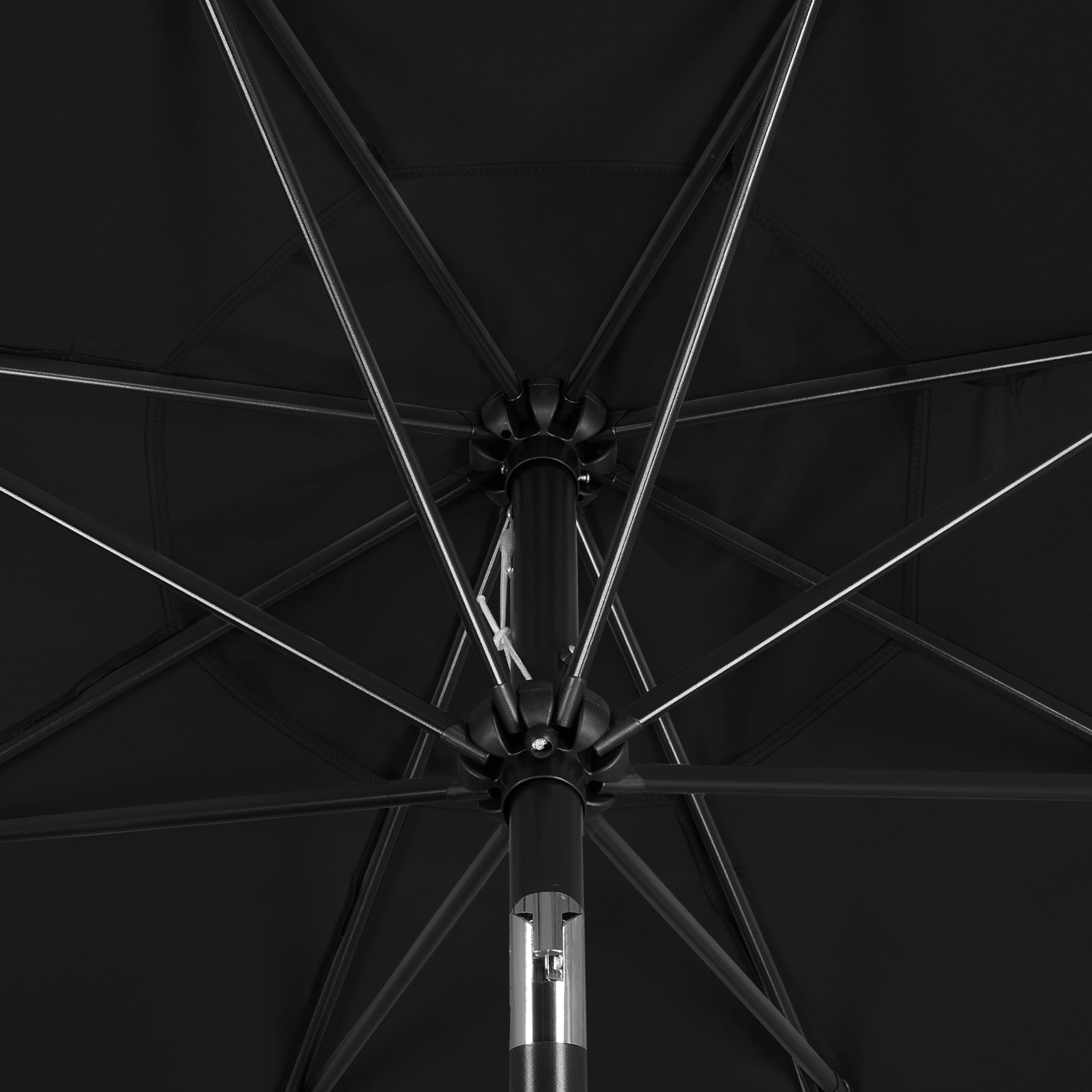 Yaheetech Sonnenschirm Ø 270cm Rund mit Kurbel Knickbar UV Schutz, Schwarz